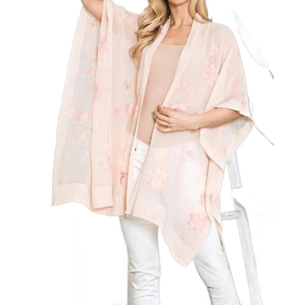 NEW JUSTIN & TAYLOR nara cherry blossom kimono scarf in blush